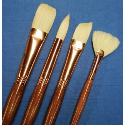 Princeton Brush 5400FN-6 Best Refine Natural Bristle Oil and Acrylic Brush Fan 6
