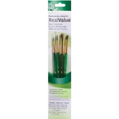 Princeton Brush 9110 Watercolor- Acrylic- and Tempera Camel Brush Set