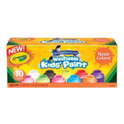 Crayola 54-2390 Washable Paint 10-Color Neon Set