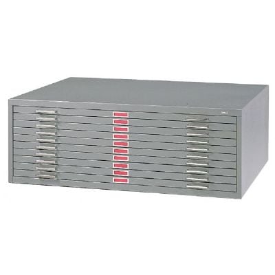 10-drawer Gray Steel Flat File