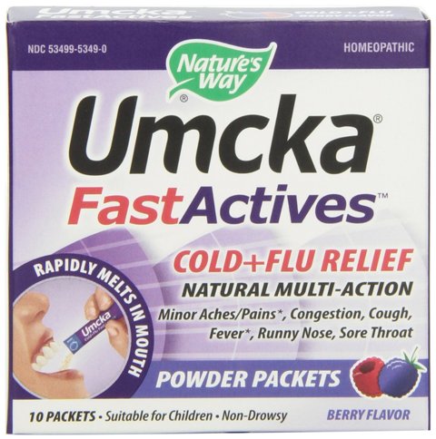 15495 Umcka Fastactives Cold Plus Flu Relief Berry - 10 Packets