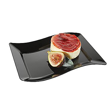 1405-bk Black Rectangle Dessert Plate