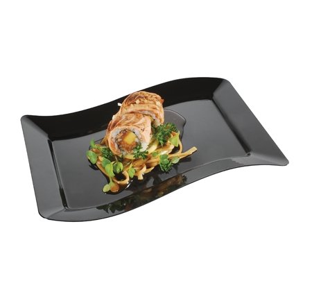 1406-bk Black Rectangle Salad Plate