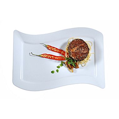 1410-wh White Rectangle Dinner Plate