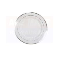 507-wh White & Silver Round Salad Plate