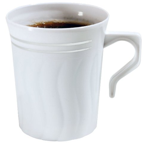 508-wh White & Silver 8 Oz. Coffee Mug