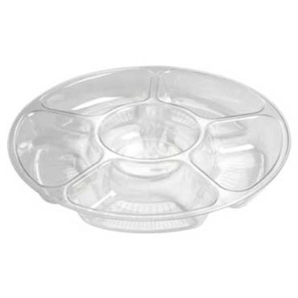 3521-cl Clear 6-compartment Serving Tray