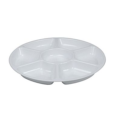 D14070.wh White Small 7-compartment Serving Tray