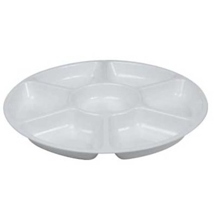 3510-wh White Medium 7-compartment Serving Tray