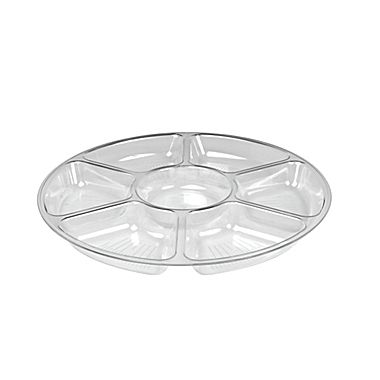3509-cl Clear Large 7-compartment Serving Tray