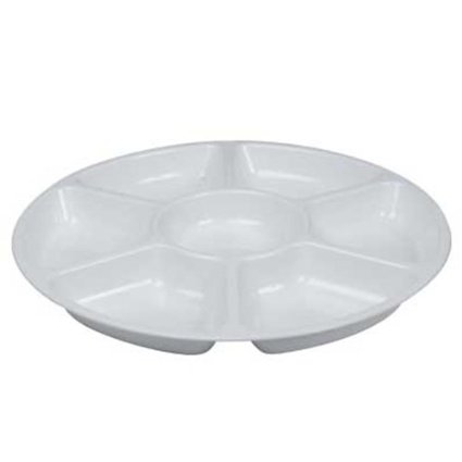 3509-wh White Large 7-compartment Serving Tray
