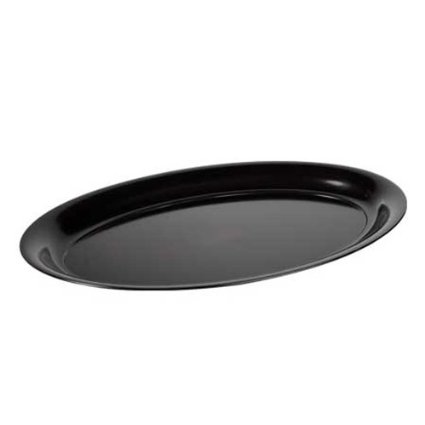 3515-bk Black Small Oval Tray