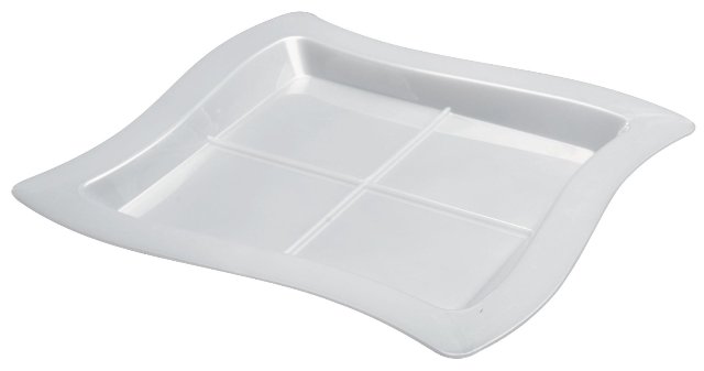 6206-wh White Tiny Tangents Appetizer Tray