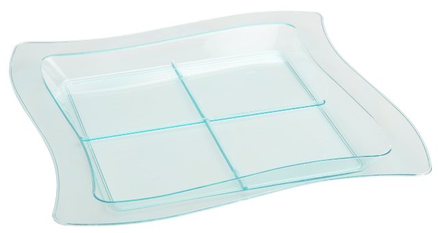 6206-grn Green Tiny Tangents Appetizer Tray