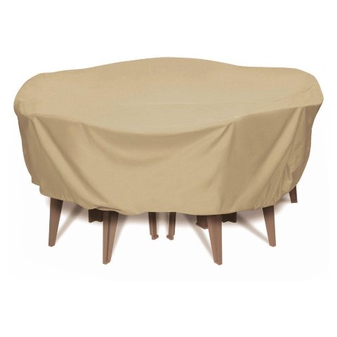84 In. Round Table Set Cover - Khaki