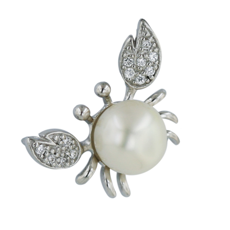 Vera & Co., Inc. 6s-4233fpcl Sterling Silver Pendant Crab Fresh Water Pearl