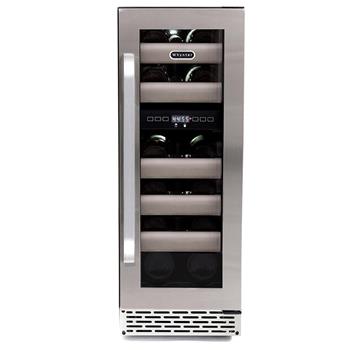 Elite 17 Bottle Seamless Stainless Steel Door Dual Zone Built-in Wine Refrigerator