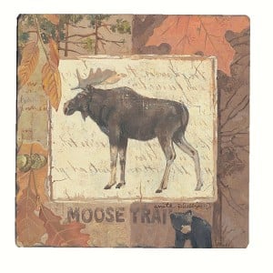 Counter Art Cart10417 Moose Tracks Tumbled Tile Coasters Set Of 4