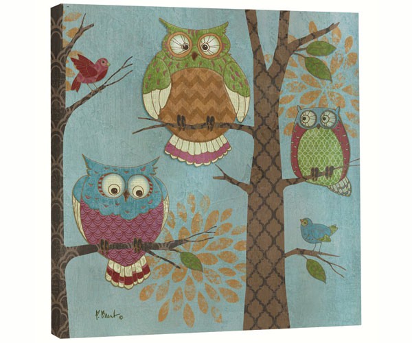 Tfg85515 Fantasy Owls Vertical Art Plaque