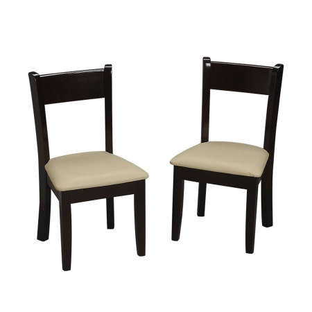 Children's Espresso Chair Set With Upholstered Seat (matches Set 13004e)