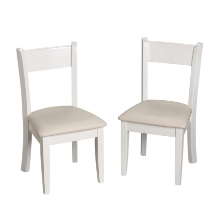 Children's White Chair Set With Upholstered Seat (matches Set 23004w)