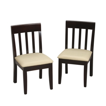 Children's Espresso Chair Set With Upholstered Seat (matches Set 23005e)