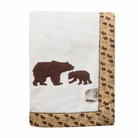 100275 Northwoods Framed Receiving Blanket With Bears App