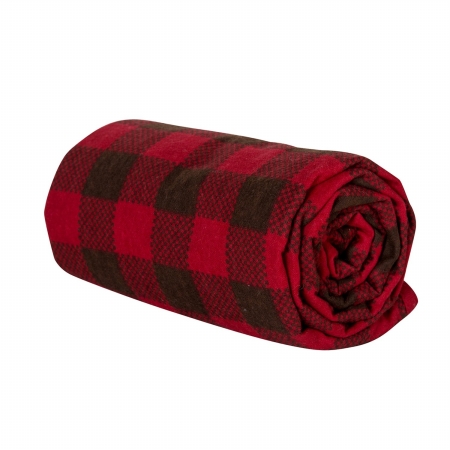 100575 Brown And Red Check Print Flannel Swaddle Blanket