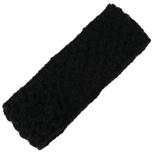 Hb09 - Black - A04 Merino Cable Headband