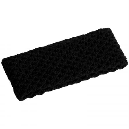 Hb10 - Black - A04 Merino Lattice Knit Headband