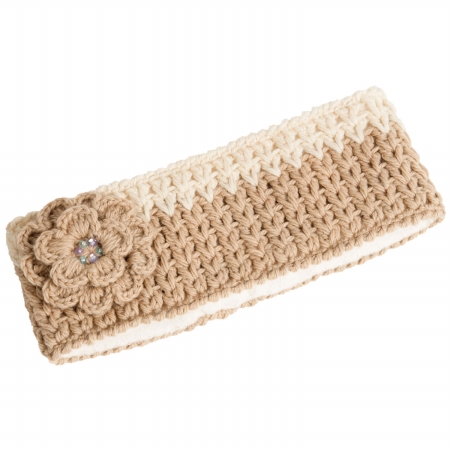 Hb11 - White- A04 Crochet Flower Headband