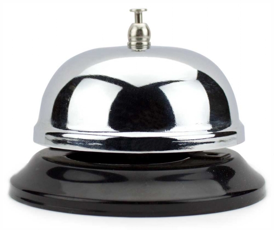 Obll-002 8.5cm Chrome Service Bell With Black Base