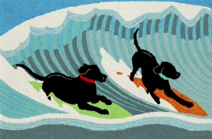 1473/04 Surfing Dogs Ocean 24''x36''