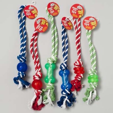Rope/Rubber Tug Chew Toys Case Of 84
