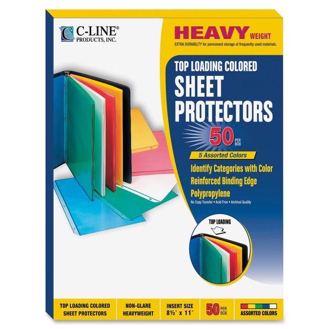C-line Colored Poly Sheet Protectors