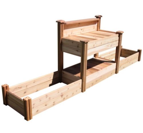 Tool Free Assembly Potting Bench With Raised Garden Beds 24x144x48