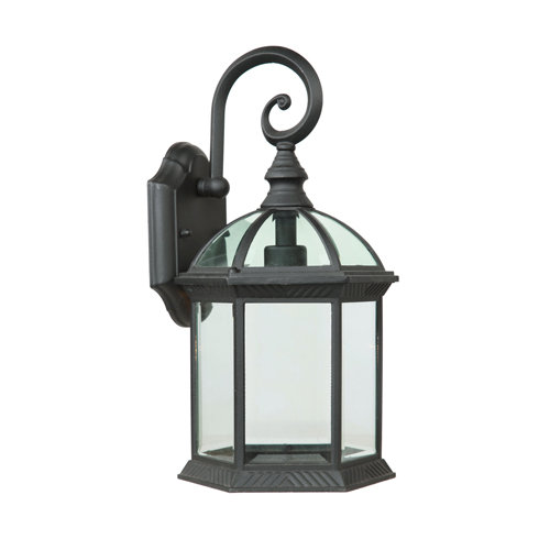 1 Light Exterior In Blackfinish With Clear Beveled Glass
