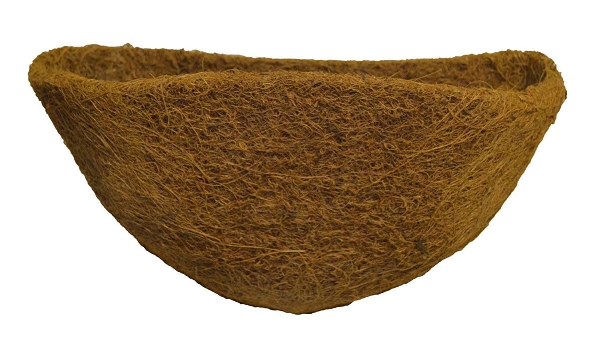 16'' Half Basket Molded Liner - Brown - With Soil Moist Mat
