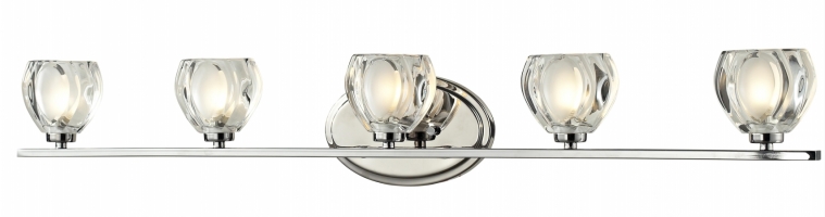 3023-5v- 5 Light Vanity Light Chrome Steel Glass