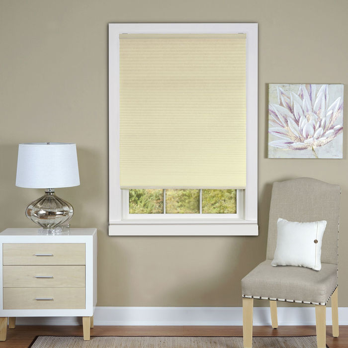 Honeycomb Cellular White Pleated Cordless Shade 23x64