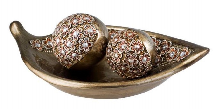 K-4252b Sakura Decorative Bowl With Spheres, 19-inch Length