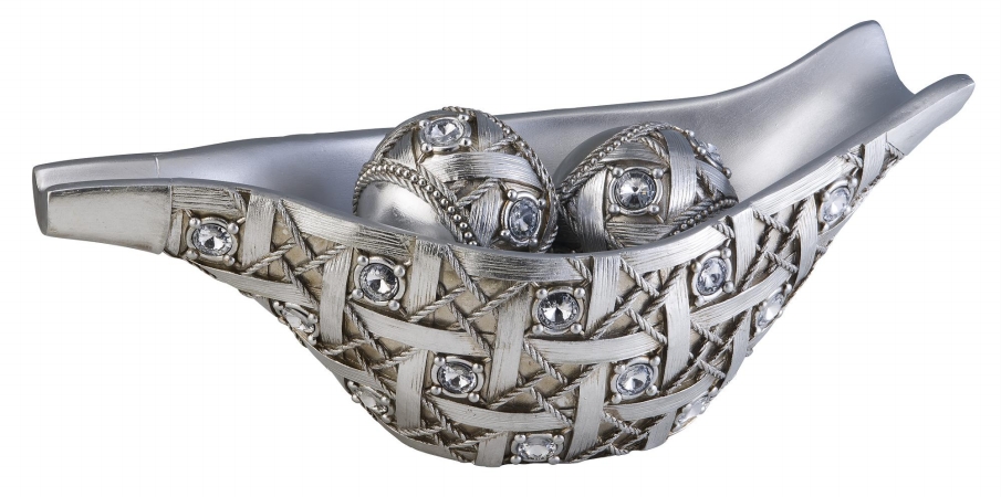 K-4259b Dazzle Decorative Bowl With Spheres, 19.25-inch Length