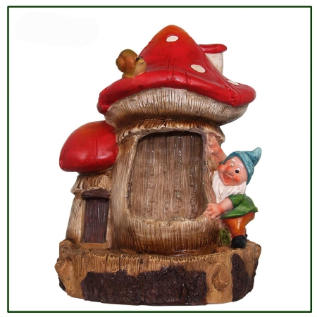 Cute Gnome & Snail Water Fountain