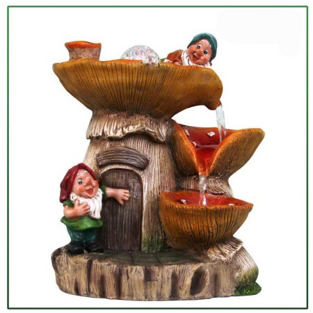 Two Cute Gnomes Water Fountain