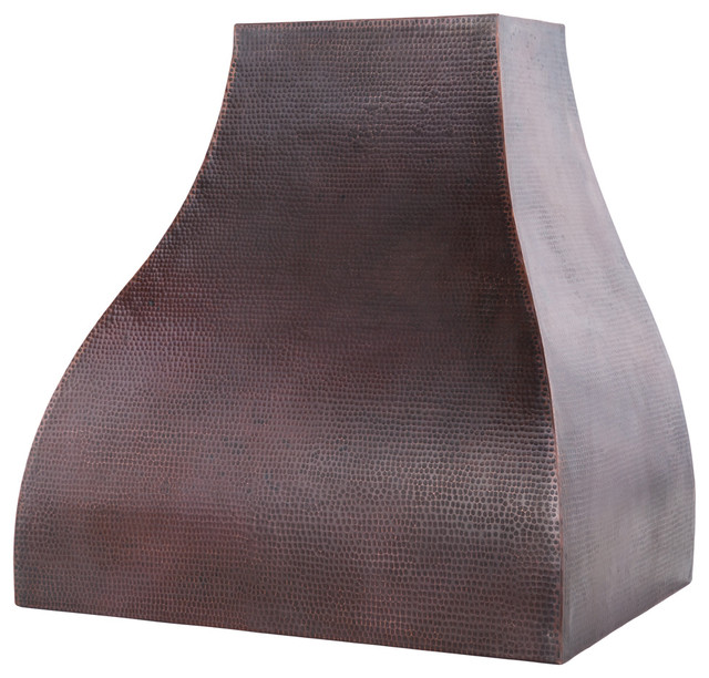 36 Inch 1065 Cfm Hand Hammered Copper Wall Mounted Campana Range Hood With Baffle Filters