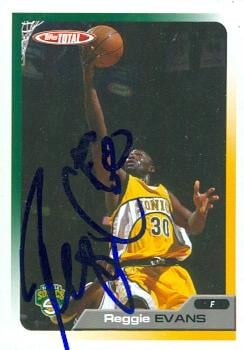 Reggie Evans autographed basketball card (Seattle Supersonics) 2006 Topps Total No.319