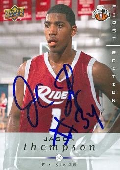 Jason Thompson autographed basketball card (Rider) 2008 Upper Deck Rookie No.228