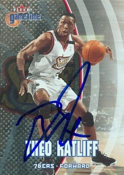 Theo Ratliff autographed basketball card (Philadelphia 76ers) 2000 Fleer Game Time No.23