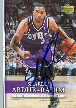 Shareef Abdur-Rahim autographed basketball card (Sacramento Kings) 2007 Upper Deck No.52
