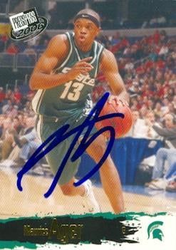 Maurice Ager autographed basketball card (Michigan State) 2006 Press Pass No.G1 rookie